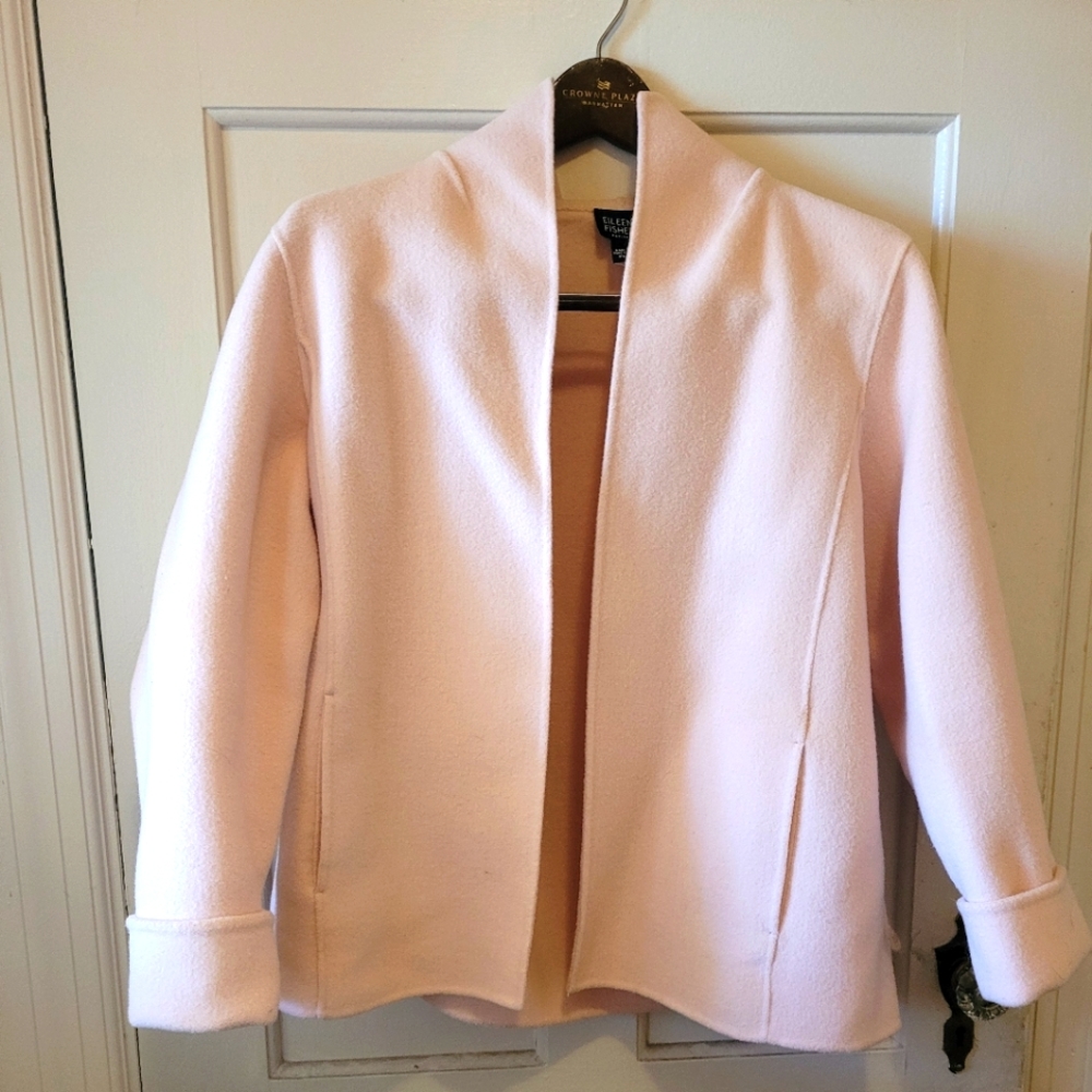 Vintage Eileen Fisher light pink wool coat